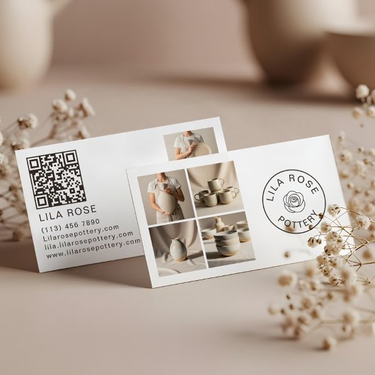 Minimal Modern Photo Collage Pottery Professional 名刺