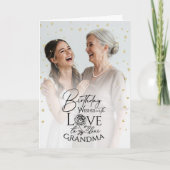 Minimal Modern Photo Modern Birthday Grandma カード (正面)