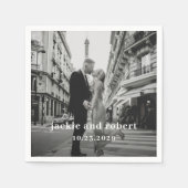 Minimal Modern Photo Wedding スタンダードカクテルナプキン (正面)