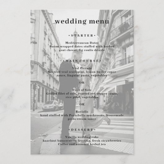 Minimal Modern Photo Wedding メニュー (正面)
