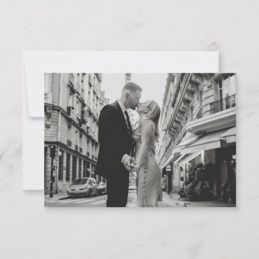Minimal Modern Photo Wedding 出欠カード (裏面)