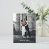 Minimal Modern Photo Wedding Thank You Card ポストカード (スタンド正面)