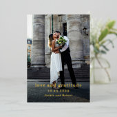 Minimal Modern Photo Wedding Thank You Card 箔招待状 (立ち正面)