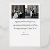 Minimal Modern Photo Wedding Thank You Card 箔招待状 (裏面)