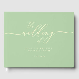 Minimal Modern Pistachio & Cream Wedding Guest ゲストブック