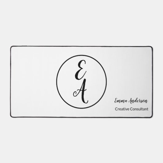 Minimal Modern Professional Monogram デスクマット (正面)