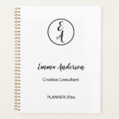 Minimal Modern Professional Monogram プランナー手帳 (正面)