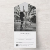 Minimal Modern QR Code Photo Wedding オールインワン招待状 (内側)