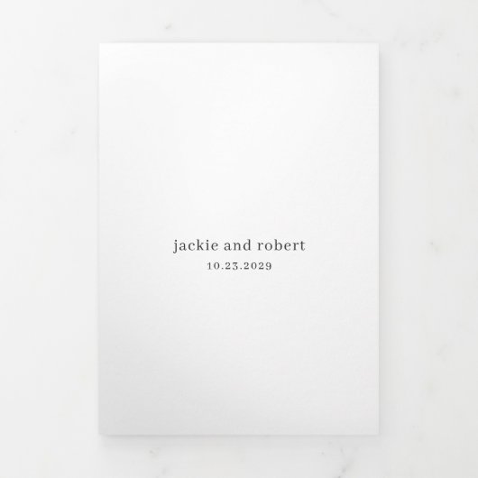 Minimal Modern QR Code Photo Wedding 三つ折り招待状 (カバー)