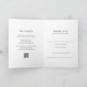 Minimal Modern QR Code Photo Wedding 招待状 (内部)