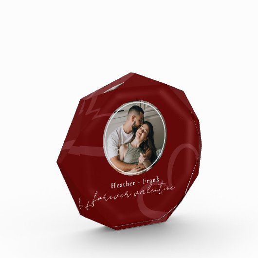Minimal Modern Romantic Red Forever Valentines フォトブロック (左)