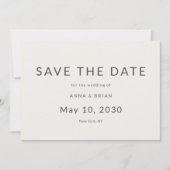 Minimal Modern Save the Date with Monogram セーブザデート (正面)