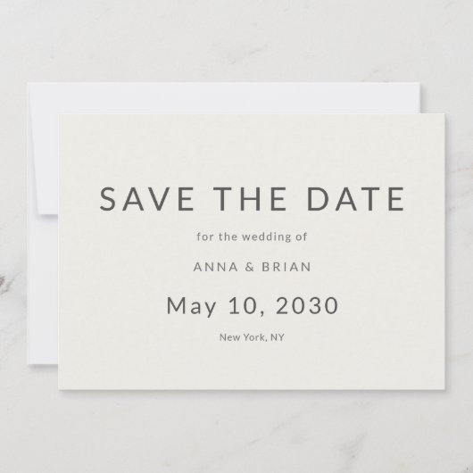 Minimal Modern Save the Date with Monogram セーブザデート (正面)