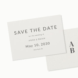 Minimal Modern Save the Date with Monogram セーブザデート