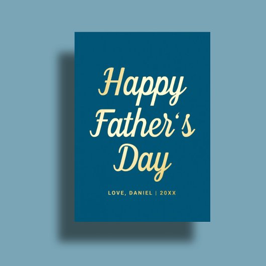 Minimal Modern Script Custom Father's Day 箔グリーティングカード