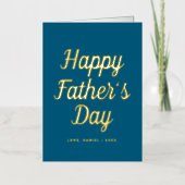 Minimal Modern Script Custom Father's Day 箔グリーティングカード (正面)