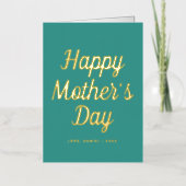 Minimal Modern Script Custom Mother's Day 箔グリーティングカード (正面)