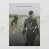 Minimal Modern Script Elegant Wedding Photo 招待状 (正面)