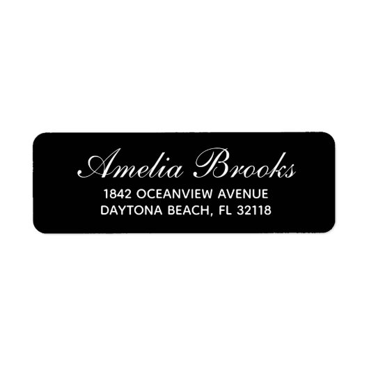 Minimal Modern Script Return Address Custom  ラベル (正面)