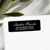 Minimal Modern Script Return Address Custom  ラベル