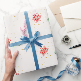 Minimal Modern Simple Star Pattern Christmas ラッピングペーパー