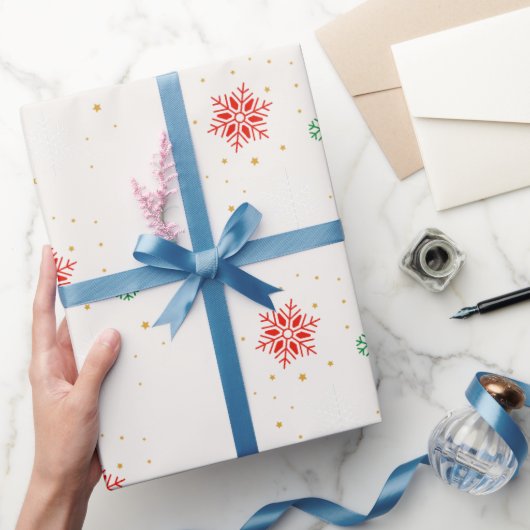 Minimal Modern Simple Star Pattern Christmas ラッピングペーパー (ギフト)