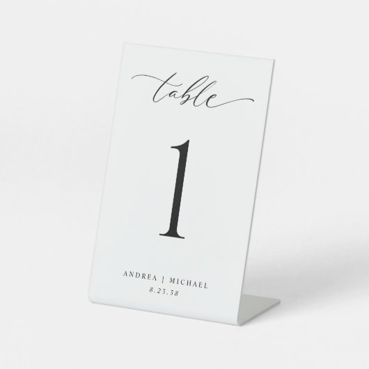 Minimal Modern Simple Wedding Table Numbers 4x6 台座サイン (正面)
