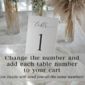 Minimal Modern Simple Wedding Table Numbers 4x6 台座サイン