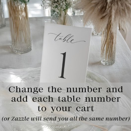 Minimal Modern Simple Wedding Table Numbers 4x6 台座サイン