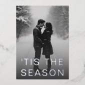 Minimal Modern Snow Full Photo 箔シーズンカード (正面)