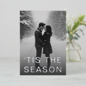 Minimal Modern Snow Full Photo 箔シーズンカード (立ち正面)