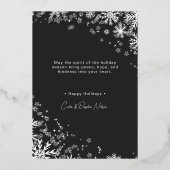 Minimal Modern Snow Full Photo 箔シーズンカード (裏面)