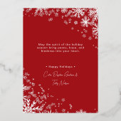 Minimal Modern Snow Photo Holiday Foil 箔シーズンカード (裏面)