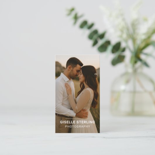 Minimal Modern Typography Photography 名刺 (スタンド正面)