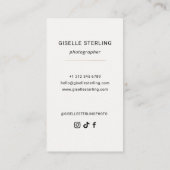 Minimal Modern Typography Photography 名刺 (裏面)