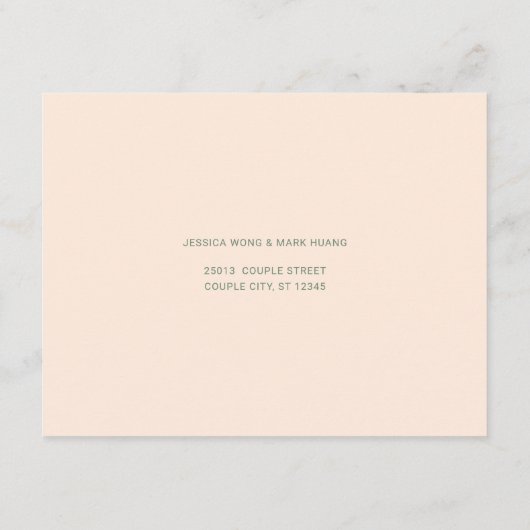 Minimal Modern Vietnamese Wedding RSVP Postcard (裏面)