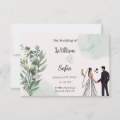 Minimal Modern Wedding Invitation 出欠カード (正面)