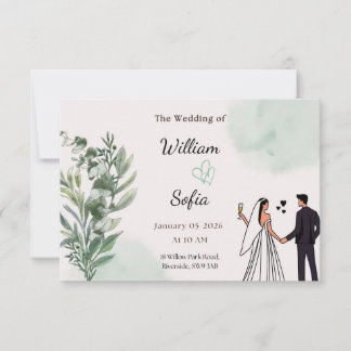 Minimal Modern Wedding Invitation 出欠カード