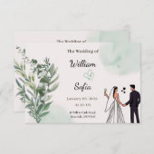 Minimal Modern Wedding Invitation 出欠カード (正面/裏面)