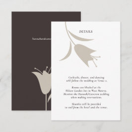 Minimal Modern Wedding | Neutral Greige Floral エンクロージャーカード