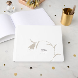 Minimal Modern Wedding | Neutral Greige Floral ゲストブック