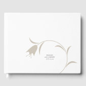 Minimal Modern Wedding | Neutral Greige Floral ゲストブック (正面)