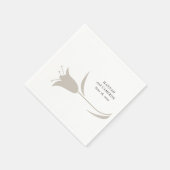 Minimal Modern Wedding  Neutral Greige Floral スタンダードカクテルナプキン (角)