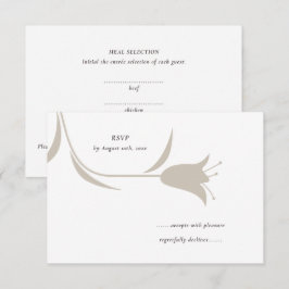 Minimal Modern Wedding | Neutral Greige Floral 出欠カード