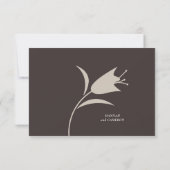 Minimal Modern Wedding | Neutral Greige Floral 出欠カード (裏面)