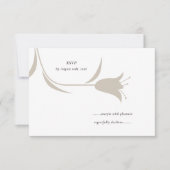 Minimal Modern Wedding | Neutral Greige Floral 出欠カード (正面)