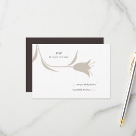 Minimal Modern Wedding | Neutral Greige Floral 出欠カード