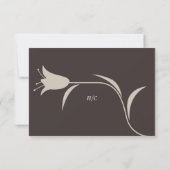 Minimal Modern Wedding | Neutral Greige Floral 出欠カード (裏面)