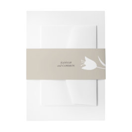 Minimal Modern Wedding | Neutral Greige Floral 招待状ベリーバンド