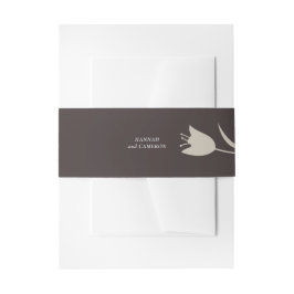 Minimal Modern Wedding | Neutral Greige Floral 招待状ベリーバンド